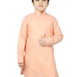 SG Yuvraj Kids Peach Solid Kurta-picture-15