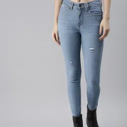 showoffff SHOWOFF Mildly Distressed Blue Skinny Fit Denim Jeans-picture-33