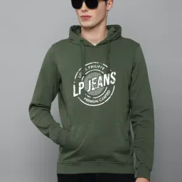 Louis Philippe Jeans Green Cotton Regular Fit Printed Hooded Sweatshirt-picture-35