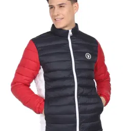 U.S. Polo Assn. Navy Blue Regular Fit Colour Block Quilted Jackets-picture-26