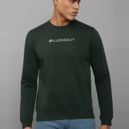 allen solly Men Olive Crew Neck Full Sleeves Casual Sweatshirt-picture-35