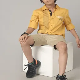 Under Fourteen Only Kids Yellow Printed Full Sleeves Shirt image 3