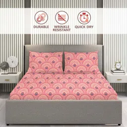 Layers Aura Pink Microfiber 110 GSM King Bedsheet with 2 Pillow Covers image 3