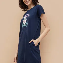 Ginger by Lifestyle Navy Graphic Dress image 3