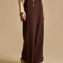 Kazo Brown Solid Trousers image 3