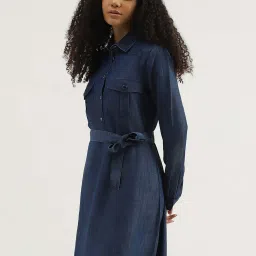 United Colors of Benetton Blue Shirt Dress image 3