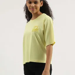 United Colors of Benetton Yellow Cotton Printed T-Shirt image 3