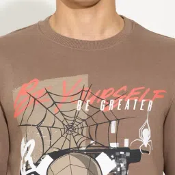 Sf Jeans By Pantaloons Camel Regular Fit Printed Sweatshirt image 5