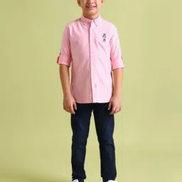 U.S. Polo Assn. Kids Light Pink Solid Full Sleeves Shirt-picture-24