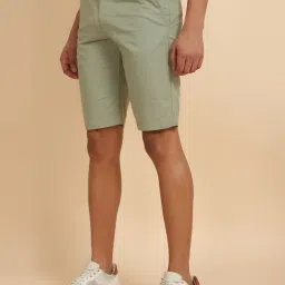 Allen Solly Green Cotton Slim Fit Shorts image 3