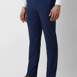 Peter England Navy Slim Fit Trousers image 3