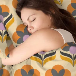 Layers Tuscany Yellow Cotton 104 TC Single Flat Bed Sheet With 1 Pillow Cover image 3