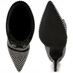 London Rag Women's Black Stiletto Booties image 3