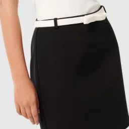 Forever New Black Solid Skirt with Belt image 3