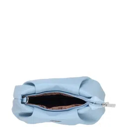 Metro Blue Synthetic Solid Sling Handbag image 3