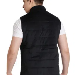 Park Avenue Black Regular Fit Quilted Jacket image 2