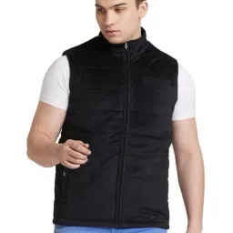 Park Avenue Black Regular Fit Quilted Jacket-image-21