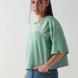 Bewakoof Green Print Relaxed Fit T-Shirt image 3