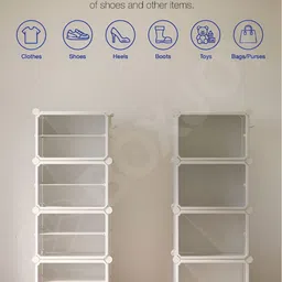 BOXJOY White 4-Tier Rectangle Shoe Rack image 2