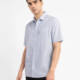 Levi's Light Blue Cotton Slim Fit Printed Shirt image 3