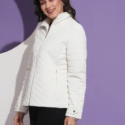 Globus White Nylon Regular Fit Casual Jacket image 3