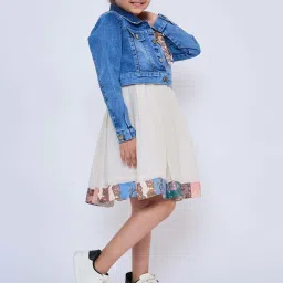 Peppermint Kids Beige Linen Regular Fit 1 Dress and 1 Jacket image 3