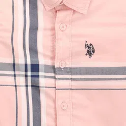 U.S. Polo Assn. Kids Pink Striped Full Sleeves Shirt image 3