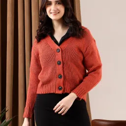 Kotty Brown Cotton-Poly Blend Regular fit Sweater image 3