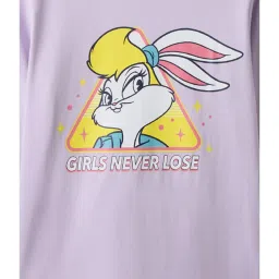 The Souled Store Kids Purple Printed Full Sleeves T-Shirt image 3
