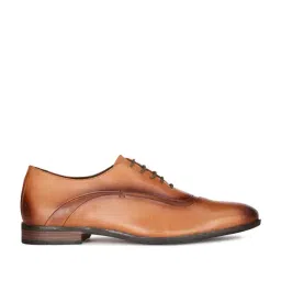Hush Puppies by Bata Men's CHALES PLEAT E Tan Oxford Shoes-image-20