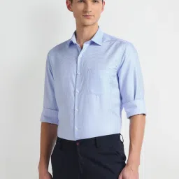 Arrow Blue Cotton Slim Fit Checks Shirt image 3