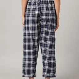 Kryptic Navy & Black Cotton Checks Lounge Pants (Pack Of 2) image 3