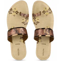 Paragon Women's Pink & Beige Toe Ring Sandals image 3