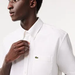 Lacoste White Cotton Regular Fit Shirt image 3