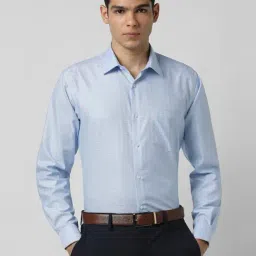 Van Heusen Blue Cotton Regular Fit Checks Shirt-picture-33
