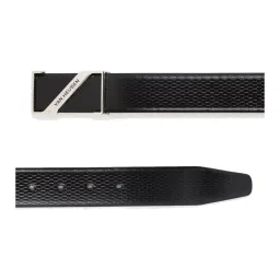 Van Heusen Black Leather Textured Waist Belt image 3