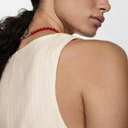 MANGO Striped Sheath Bow Dress image 4