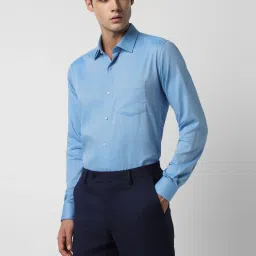 Van Heusen Blue Cotton Regular Fit Printed Shirt image 3