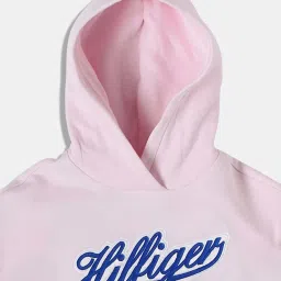 Tommy Hilfiger Light Pink Logo Regular Fit Hoodie image 3
