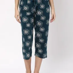 R&B Teal Cotton Floral Print Pyjamas-picture-33