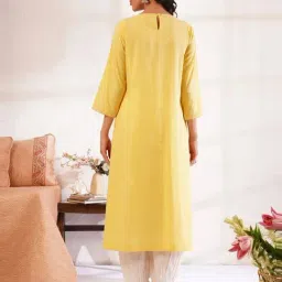 Jaypore Yellow Flared Fit Kurta image 2