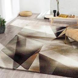 OBSESSIONS Brown Beige Abstract Machine Made Carpet - Large (340 cm x 240 cm)-picture-17