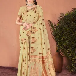 Saree Mall Yellow Woven Saree With Unstitched Blouse-picture-25