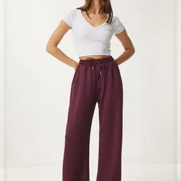 Happiness istanbul Women Mid-Rise Inner Elastic Slip-On Track Pants-image-63