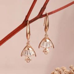 Aatmana Rose Gold Statement Crystal Fish Drop Earring-picture-32