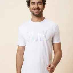Globus White Regular Fit Printed Cotton Crew T-Shirt-picture-19