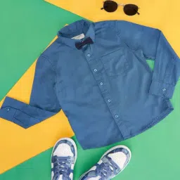 Pantaloons Junior Blue Cotton Regular Fit Full Sleeves Shirt-picture-42