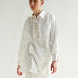 House of Manaa White Ruffle Shirt-picture-25