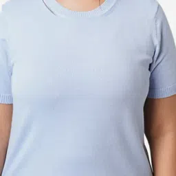 BlissClub Light Blue At-Ease Cotton Knit Top image 5