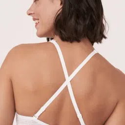 La Vie En Rose White Embroidered Demi Cup Bra image 3